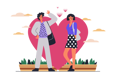 پیش‌نمایش فایل woman-and-man-on-romantic-date-with-heart-symbol-flirting-and-having-match-12141863 از پک فعالیت افراد