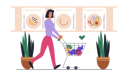 پیش‌نمایش فایل woman-follows-fresh-veggie-diet-and-making-shopping-with-supermarket-cart-at-grocery-12141870 از پک فعالیت افراد
