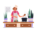پیش‌نمایش فایل woman-in-apron-preparing-homemade-food-in-utensils-according-to-recipes-in-kitchen-12141843 از پک فعالیت افراد