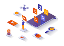 پیش‌نمایش فایل app-development-3727527 از پک ایزومتریک
