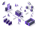 پیش‌نمایش فایل data-center-3816914 از پک ایزومتریک