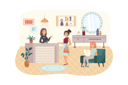 پیش‌نمایش فایل female-client-makes-appointment-with-beautician-or-hairdresser-at-reception-3816943 از پک اسپا