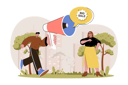 پیش‌نمایش فایل man-with-loudspeaker-advertises-big-sale-and-attracting-woman-customer-to-shopping-4218993 از پک کسب و کار