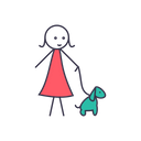 پیش‌نمایش فایل girl-lady-stick-with-dog-human-friend-love-1 از پک کارتونی عشق