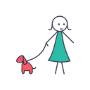 پیش‌نمایش فایل girl-lady-stick-with-dog-human-friend-love از پک کارتونی عشق