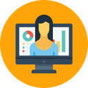 پیش‌نمایش فایل office-employee-woman-desktop-computer-graph-performance-statics از پک دفتر کار و استخدام، جلد ۲