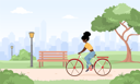 پیش‌نمایش فایل girl-cycling-in-park-5479811 از پک بهار در یک پارک سبز زیبا