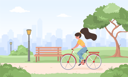 پیش‌نمایش فایل girl-riding-cycle-5479810 از پک بهار در یک پارک سبز زیبا