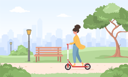 پیش‌نمایش فایل woman-riding-kick-scooter-5479807 از پک بهار در یک پارک سبز زیبا