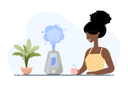 پیش‌نمایش فایل woman-enjoys-the-fresh-moist-air-at-home-5479804 از پک رطوبت ساز در خانه