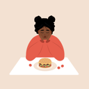 پیش‌نمایش فایل african-woman-feeling-guilty-to-eat-burger-8340440 از پک اختلال خوردن