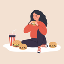 پیش‌نمایش فایل girl-consuming-too-much-fast-food-8340432 از پک اختلال خوردن