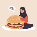 پیش‌نمایش فایل girl-eating-too-much-fast-food-8340424 از پک اختلال خوردن