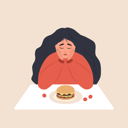 پیش‌نمایش فایل girl-feeling-worried-before-eating-food-8340431 از پک اختلال خوردن