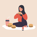 پیش‌نمایش فایل unhappy-girl-eating-excessive-fast-food-8340423 از پک اختلال خوردن