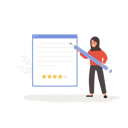 پیش‌نمایش فایل girl-standing-near-big-dialog-window-in-application-with-feedback-11587703 از پک مفهوم سوالات متداول