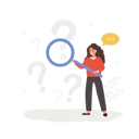 پیش‌نمایش فایل woman-with-magnifying-glass-search-for-answers-11587675 از پک مفهوم سوالات متداول