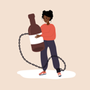 پیش‌نمایش فایل drunk-african-woman-chained-to-a-bottle-of-booze-11574418 از پک الکلیسم