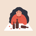 پیش‌نمایش فایل sad-girl-sitting-at-table-and-drinking-wine-11574432 از پک الکلیسم