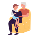 پیش‌نمایش فایل grandfather-reading-book-for-son-9300515 از پک افراد مسن