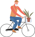 پیش‌نمایش فایل old-man-cycling-with-plant-pot-9470947 از پک حالت‌های پیرمرد
