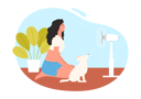 پیش‌نمایش فایل girl-with-pet-cooling-at-electric-ventilator-11522915 از پک فعالیت افراد