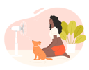 پیش‌نمایش فایل girl-with-pet-cooling-at-electric-ventilator-blowing-11522913 از پک فعالیت افراد