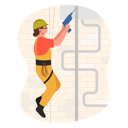 پیش‌نمایش فایل construction-worker-hanging-on-rope-with-drill-11522906 از پک صعودکنندگان صنعتی