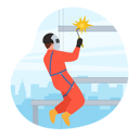 پیش‌نمایش فایل construction-worker-welding-at-height-11522908 از پک صعودکنندگان صنعتی