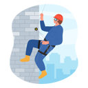 پیش‌نمایش فایل industrial-climber-hanging-high-on-facade-11522905 از پک صعودکنندگان صنعتی