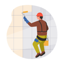 پیش‌نمایش فایل industrial-climber-painting-wall-of-building-11522907 از پک صعودکنندگان صنعتی