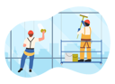 پیش‌نمایش فایل industrial-climbers-wash-glass-windows-of-office-building-at-height-11522909 از پک صعودکنندگان صنعتی