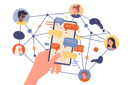 پیش‌نمایش فایل people-connect-to-global-network-for-online-communication-with-friends-11522287 از پک متفرقه