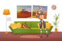 پیش‌نمایش فایل ai-robot-hanging-drawings-on-wall-11526984 از پک رباتیک