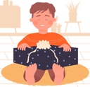 پیش‌نمایش فایل little-boy-open-gifts-11568029 از پک فعالیت کودکان