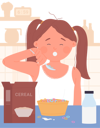 پیش‌نمایش فایل little-girl-having-cereal-11568045 از پک فعالیت کودکان