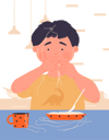 پیش‌نمایش فایل naughty-kid-having-breakfast-11568041 از پک فعالیت کودکان