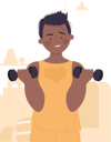 پیش‌نمایش فایل kid-doing-bicep-workout-11568092 از پک فعالیت کودکان