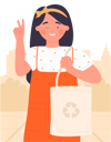 پیش‌نمایش فایل little-girl-using-eco-bag-11568086 از پک فعالیت کودکان