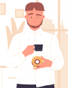 پیش‌نمایش فایل boy-having-donut-with-coffee-11568016 از پک افراد در حال غذا خوردن