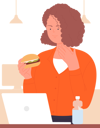 پیش‌نمایش فایل girl-eating-burger-at-office-11568021 از پک افراد در حال غذا خوردن