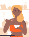 پیش‌نمایش فایل girl-eating-morning-cereals-11568012 از پک افراد در حال غذا خوردن
