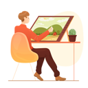 پیش‌نمایش فایل artist-drawing-nature-landscape-on-tablet-11622302 از پک هنرمند