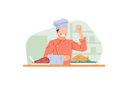 پیش‌نمایش فایل male-chef-making-chicken-5968590 از پک پخت و پز و غذا