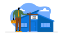 پیش‌نمایش فایل agent-puts-up-sign-with-house-for-sale-6571558 از پک مشاور املاک