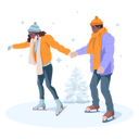 پیش‌نمایش فایل romantic-couple-skating-6972846 از پک تعطیلات زمستانی