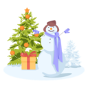 پیش‌نمایش فایل snowman-with-christmas-tree-6972838 از پک تعطیلات زمستانی