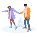 پیش‌نمایش فایل young-couple-skating-6972847 از پک تعطیلات زمستانی