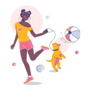 پیش‌نمایش فایل girl-playing-with-dog-6803510 از پک کار و سرگرمی