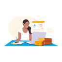 پیش‌نمایش فایل lady-writing-down-customer-details-4029649 از پک تجارت الکترونیک و خرید